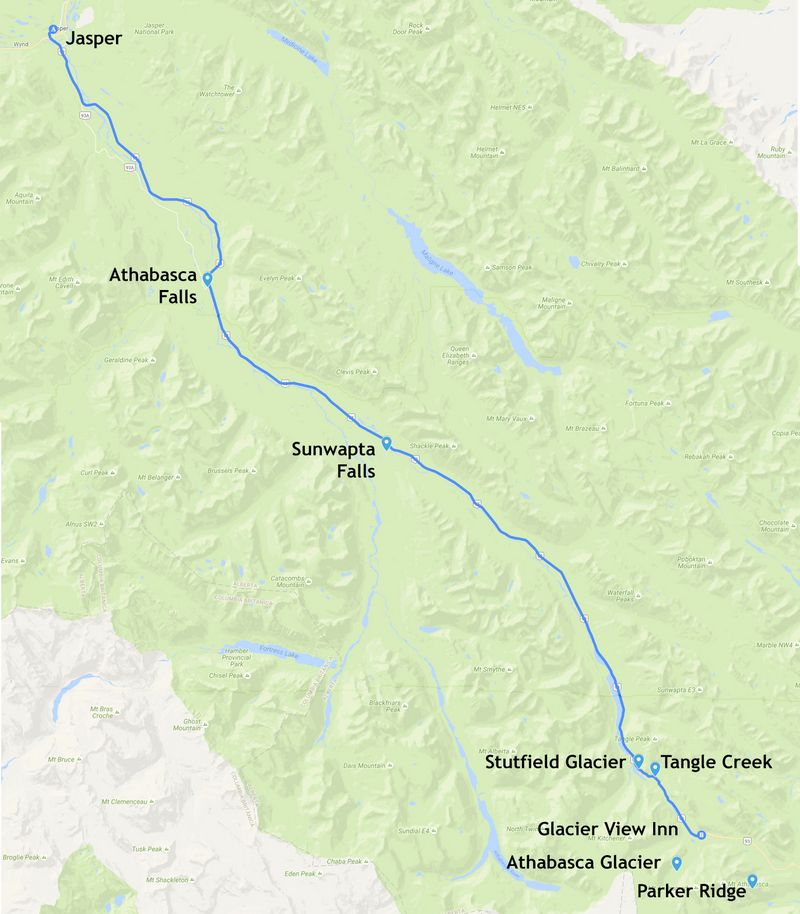 Día 8: Icefields Parkway: Athabasca Falls, Tangle Creek Falls y Parker Ridge - Rocosas de Canadá (más Seattle y Glacier National Park) 2016 (1)